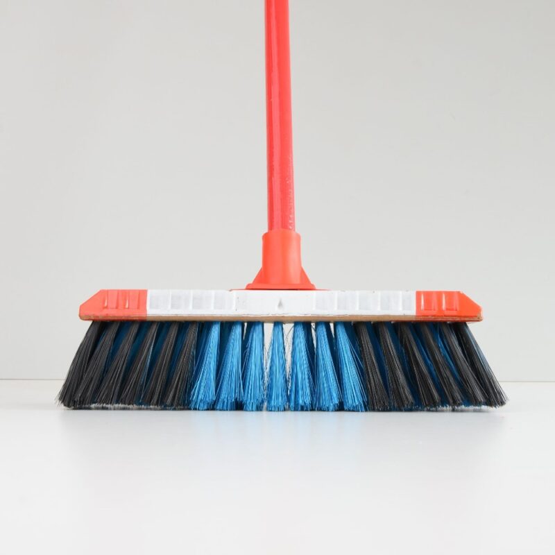 12" Sweeping Broom Painted Base Soft 2 Colour with Handle