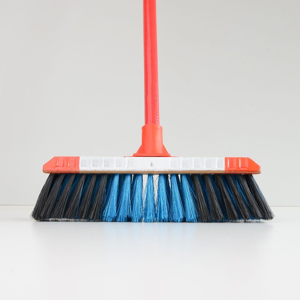 12" Sweeping Broom Painted Base Soft 2 Colour with Handle