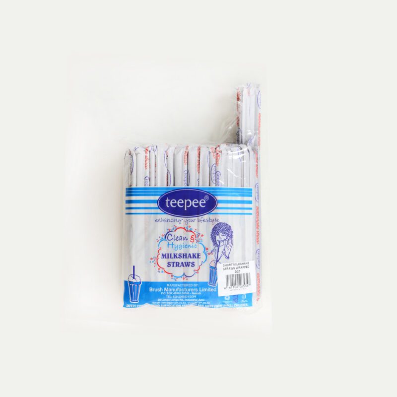Short Black Milkshake Straws Wrapped